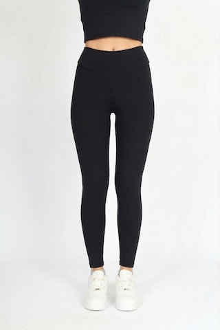 Soft&Basic Kadın 2'li Fit Toparlayıcı Ve Esnek Premium Kumaş Siyah-Kahverengi Tayt Siyah-kahverengi