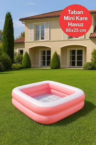 Yaz Serinliği Kare Çocuk Havuzu 86x25 Pembe