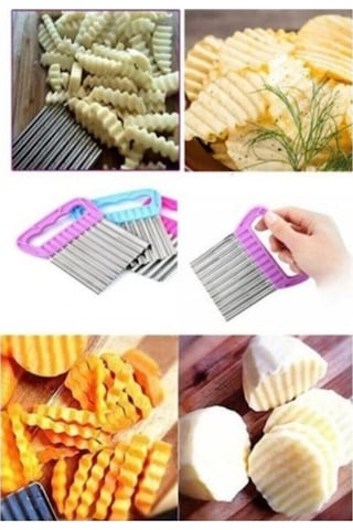 Cips Patates Doğrayıcı Şekilli Sebze Ve Meyve Dilimleyici Beyaz