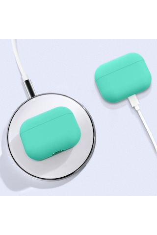 Wozlo Apple Uyumlu AirPods 3 Koruyucu Kılıf - 3. Nesil Silikon Kulaklık Koruma Kılıfı - Mint