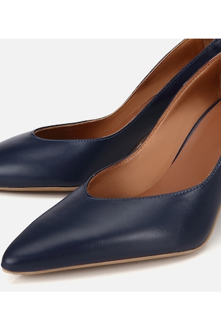 Hotiç Kadın Deri Lacivert Kısa Topuklu Stiletto 01ayh321960a680 01ayh321960a680