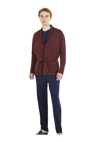 Pierre Cardin 5630 Erkek Triko Sabahlıklılı Uzun Kollu Pijama Takımı-bordo Bordo