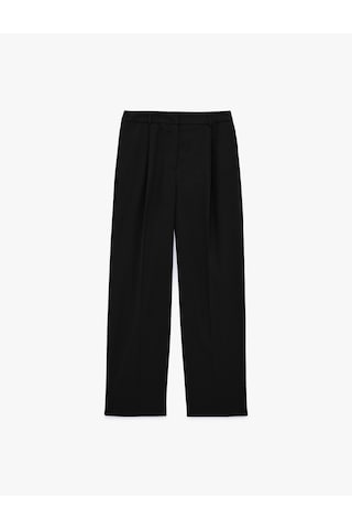Koton Bol Kalıp Viskon Karışımlı Beli Bağcıklı Geniş Paça Pantolon Siyah 6sam40120hw