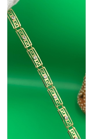 Xuping 14 Ayar Altın Kaplama Vip Model Zirkon Taşlı Bileklik Gold