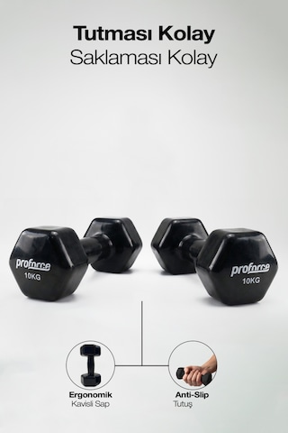 Proforce Vdb Dışı Vinil Kaplı Içi Çelik Döküm Ağırlık Dambıl 10 KG