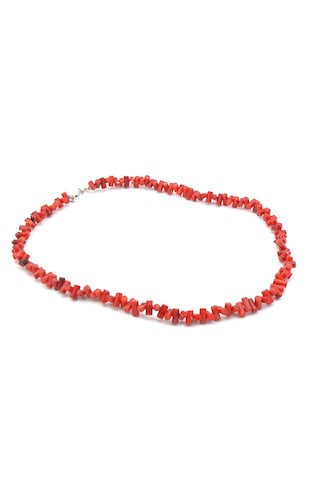 Choker Model Doğal Dal Kırmızı Mercan Kolye Kırmızı