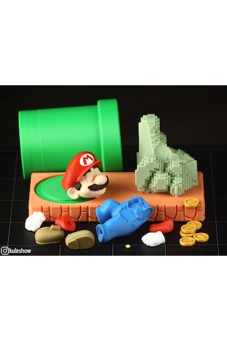Mario Temalı 3d Baskı Kalemlik Demonte Gönderim