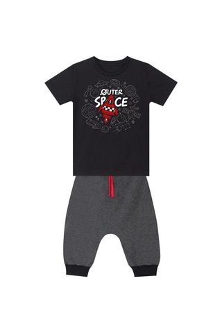 Denokids Mushi Uzay Roketi Erkek Çocuk T-shirt Kapri Şort Takım Çok Renkli