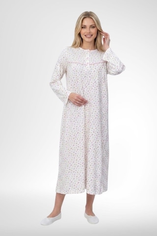 Mecit Pijama Mecit 6394 Pembe Büyük Beden %100 Pamuk Kadın Gecelik
