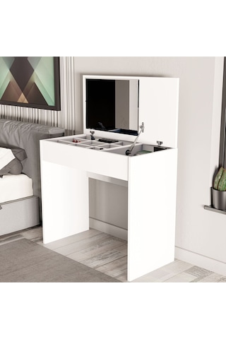 2230 Laıla Düşer Kapaklı Aynalı 80 Cm Makyaj Masası