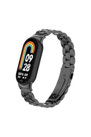 Xiaomi Mi Band 9 İle Uyumlu Bakla İşlemeli Metal Kordon