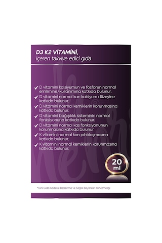 Dr. Henri D3 K2 Vitamini İçeren Takviye Edici Gıda 20 ML