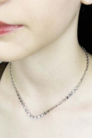 Paslanmaz Çelik Pul Kolye 416, Gümüş Rengi Gümüş