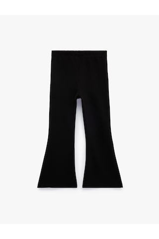 Koton Yırtmaç Detaylı Slim Fit İspanyol Paça Tayt Siyah 7wkg40173ak