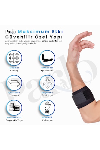 Epikondilit Bandı Ayarlanabilir Silikon Pedli Dirsek Destek Bandı