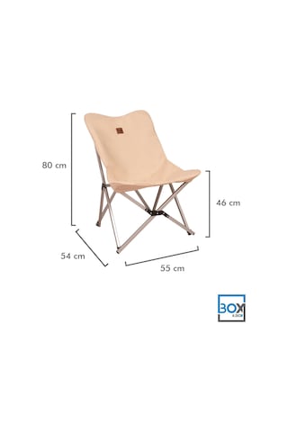 Box&box Alüminyum Katlanabilir Kamp Sandalyesi, Piknik Sandalyesi, Taşıma Çantalı, Kumaş, Krem
