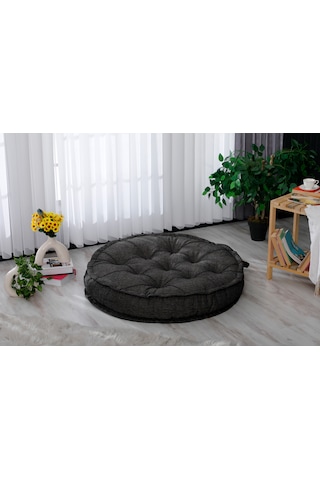 Yer Minderi Meditasyon Yoga Hobi Bahçesi Cafe Çay Bahçesi Minderi 90 CM Gri