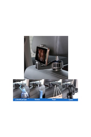 Batcell Çok Amaçlı Askılık Araba Araç İçi Cep Telefonu Tutucu