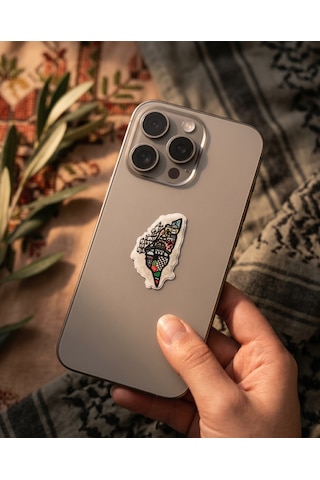 Filistin Temalı Sanatsal Harita Figürlü 3d Telefon Arka Süs A300122