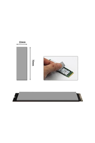 Wozlo 1 0mm 22 70mm Termal Pad M2 Ssd Chipset Soğutucu 7x2cm Yüksek İletken Gri 13w/mk