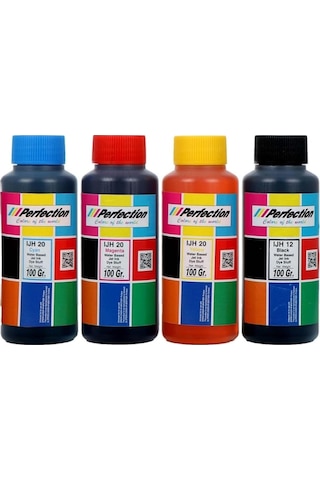 Perfection Uyumlu T Serisi Tanklı Yazıcılar Mürekkep Dolum Seti 4x100 Gr.