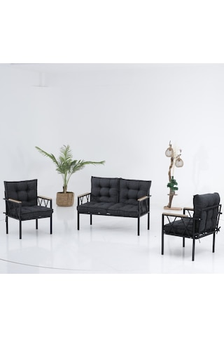 Ard & Garden Miray 2+1+1 Koltuk Takımı,balkon Takımı,balkon Mobilyaları,çay Seti, Metal Kanepe,salon Oturma Grubu Antrasit