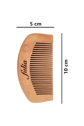Fulia Doğal Keçi Kılı Bebek Saç Fırçası + Doğal Ahşap Tarak 2'li