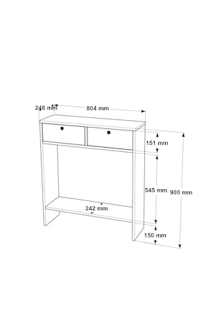 Robin Home Asimetrik Aynalı Dresuar Hol Antre Beyaz 80cm No1 Beyaz