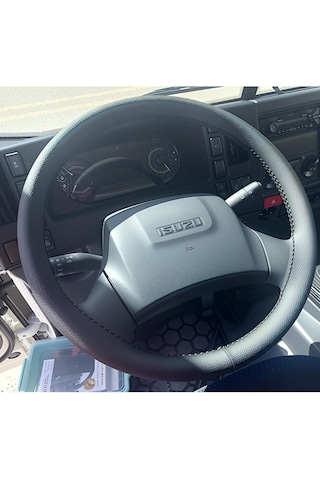 Dikişli Direksiyon Kılıfı Siyah Deri Siyah Dikişli Isuzu Npr 10 Long İcin Renkli