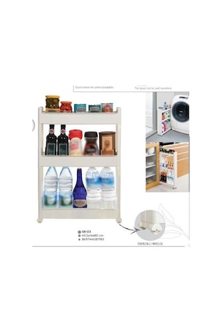 Motek SR-03 Slim Organizer 3 Katlı Raf Beyaz