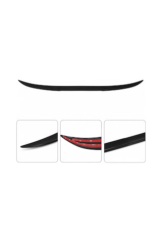 Mega Oto Market Universal Piano Black Bagaj Üstü Spoiler Çıtası 122 Cm Çift Taraflı Bantlı Esnek Tasarım