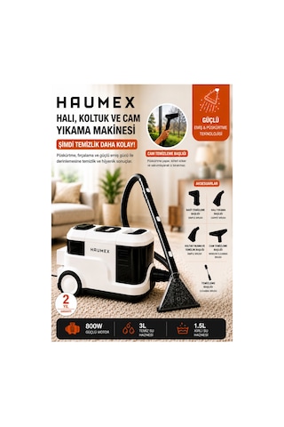 Hcc-7500 Ekstra Pencere Temizleme Aparatlı Koltuk Halı Yıkama Ve Leke Çıkartma Makinesi Gücü 18 Kpa