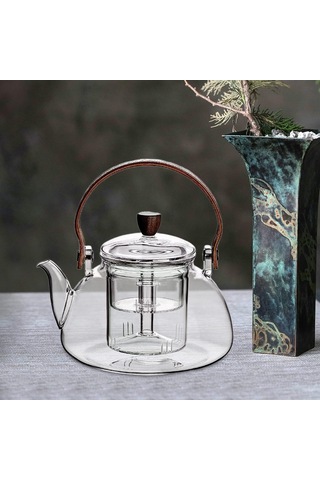 Suntek Magideal Otel Barbekü Kamp Için Cam Çaydanlık 1l Su