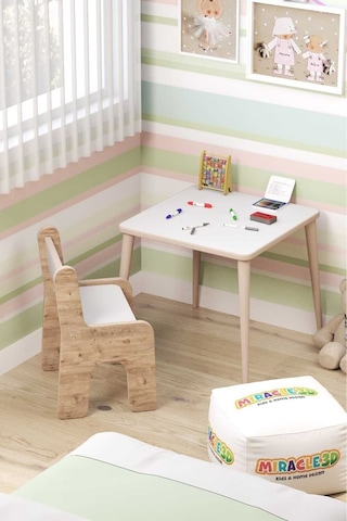 Miracle 3d Çocuk Oyun Etkinlik Çalışma Masası Ve Sırt Dayamalı Sandalye Aktivite Masası Atlantik