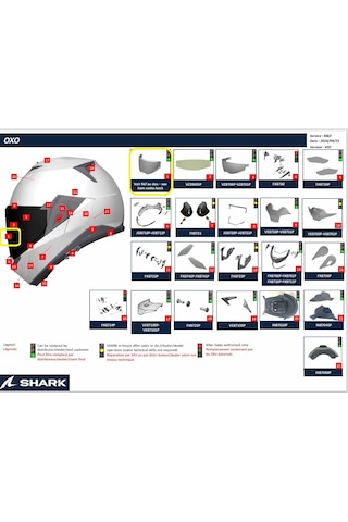 Shark Oxo Kask Camı Siyah/vz39010/vz39011