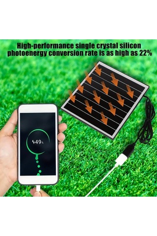 Xuweiwei 22 Verimli 5w Tasinabilir Siyah Günes Paneli Usb C Micro Usb Hizli Sarj Kamp Yürüyüs Acil Durum