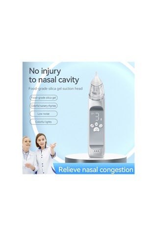 Yaozixa Bebek Elektrikli Burun Emici, 3 Seviye Süçme, 65kpa Maksimum G吸力, 58db Sessiz Çalışma, 10 Müzik, Renkli Işık, Dahili Pil, Depolama Kutusu, 3 Silikon Uç