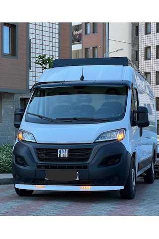 Fiat Ducato 2014 Sonrası Ön Tampon Eki Karlık Led'li İnce Model Parlak Beyaz Plastik