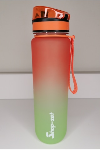 Shop-Set 1000 Ml Tritan Motivasyonlu Su Matarası (Turuncu - Neon