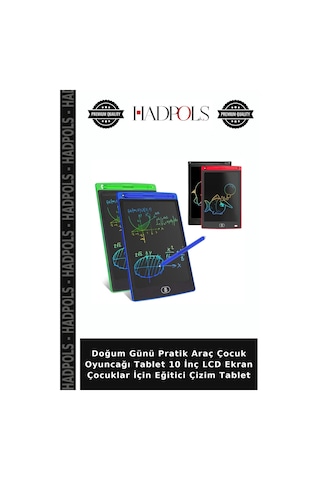 Doğum Günü Pratik Araç Çocuk Oyuncağı Tablet 10 İnç Lcd Ekran Çocuklar İçin Eğitici Çizim Tablet Çok Renkli