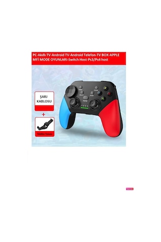 Wireless Kablosuz Pc Android İos Switch Tv Uyumlu Gamepad Ve Telefon Tutucu Siyah