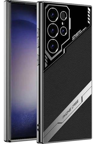 Galaxy S23 Ultra Kılıf Kamera Korumalı Suni Deri Tasarım Zore Yeni Seri Procase Kapak Siyah