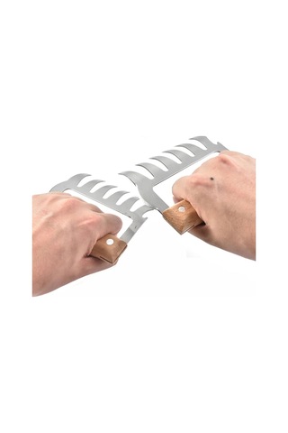 Cbtx Ayı Pençe Şekilli Paslanmaz Çelik Barbekü Çatal Tavuk Rendelenmiş Ahşap Saplı Kaymaz Yaratıcı Mutfak Çatal Pençe Et Pençe Ayırıcı Ahşap Rengi Ahşap