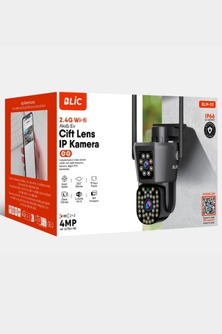 Sarftech 4mp Dış Mekan Ip Akıllı Kamera Ip66 Sertifikalı Hareket Takip Sensör Dual Lens Güvenlik Kamerası