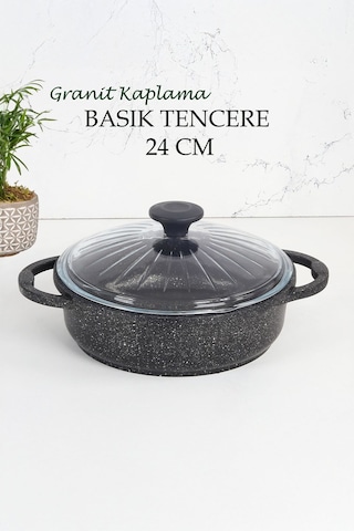 Polenta 24 Cm Basık Tencere Gri