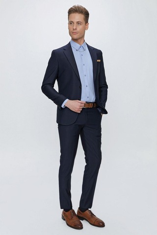 Efor Slim Fit Klasik Mono Yaka Klasik Lacivert Takım Elbise Tk 2021 Lacivert