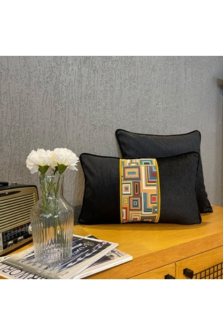 "loom" Bordürlü Kırlent Kılıfı Seti Çok Renkli