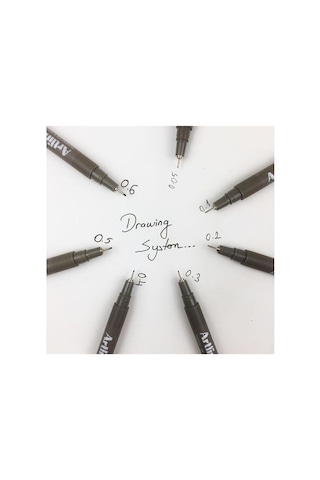 Teknik Çizim Kalemi 0.4-0.5 - 0.6 Mm Siyah 3 Lü Set Artline Drawing Teknik Çizim Kalemi