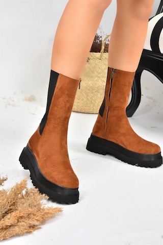Fox Shoes Taba Süet Kadın Bot J267063102