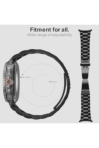 Samsung Galaxy Uyumlu Watch 8 42mm 44mm Classic 46mm Kordon Klipsli Metal Kordon 04 +kısaltma Aparatı